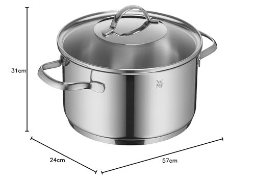 Topfset 5-teilig, induktionsgeeignet, Edelstahl mit Glasdeckel