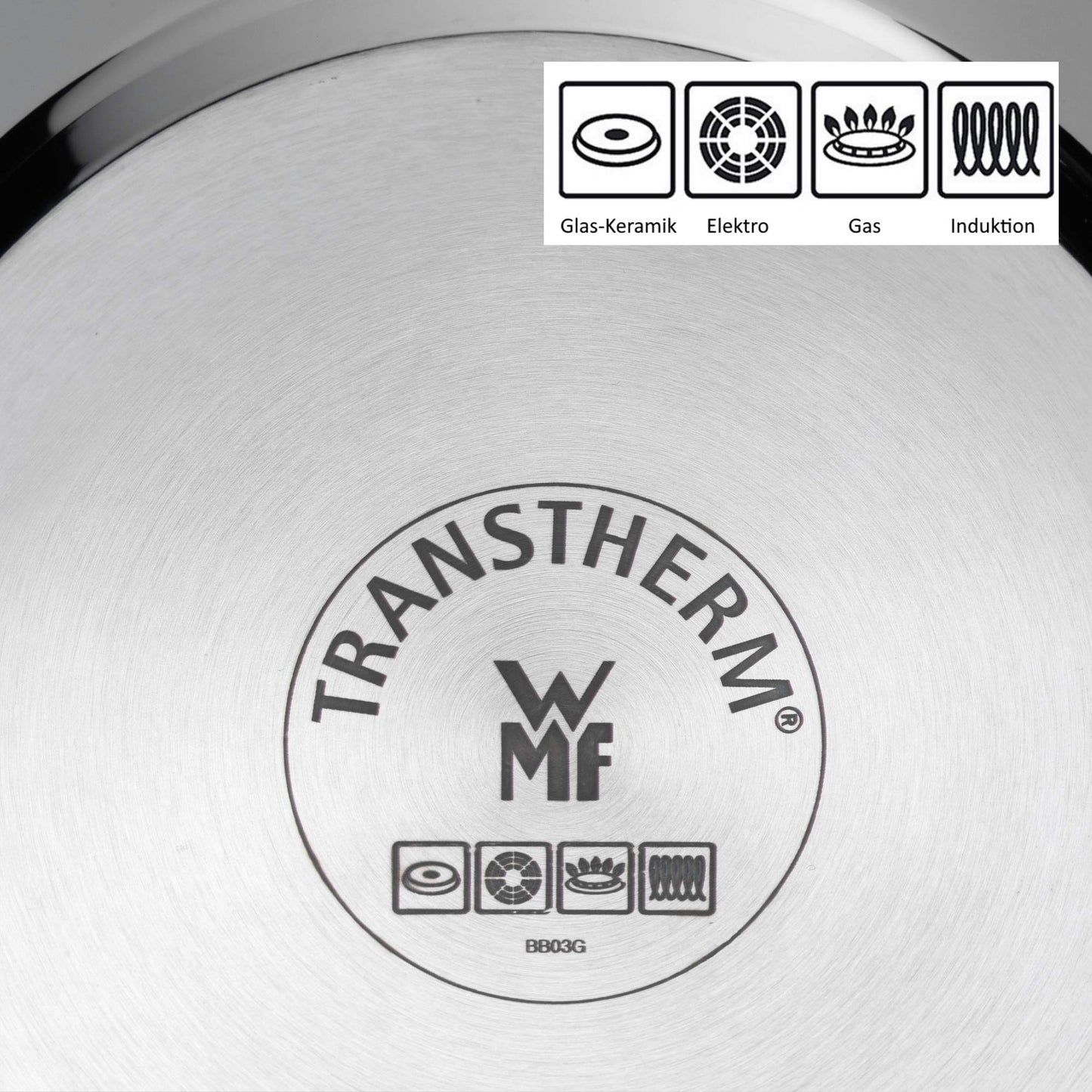 Topfset 5-teilig, induktionsgeeignet, Edelstahl mit Glasdeckel